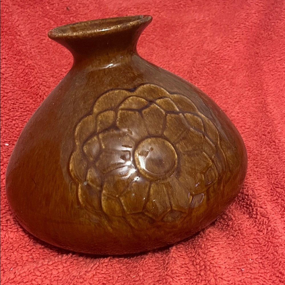 Pier 1 Rustic Brown Embossed Vase